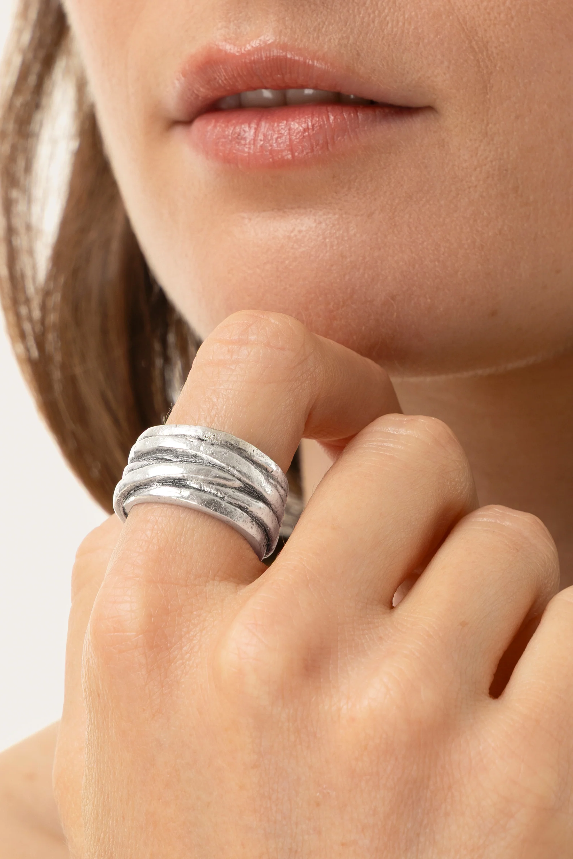 ANELLO FASCIA LINEE INTRECCIO - Image 3