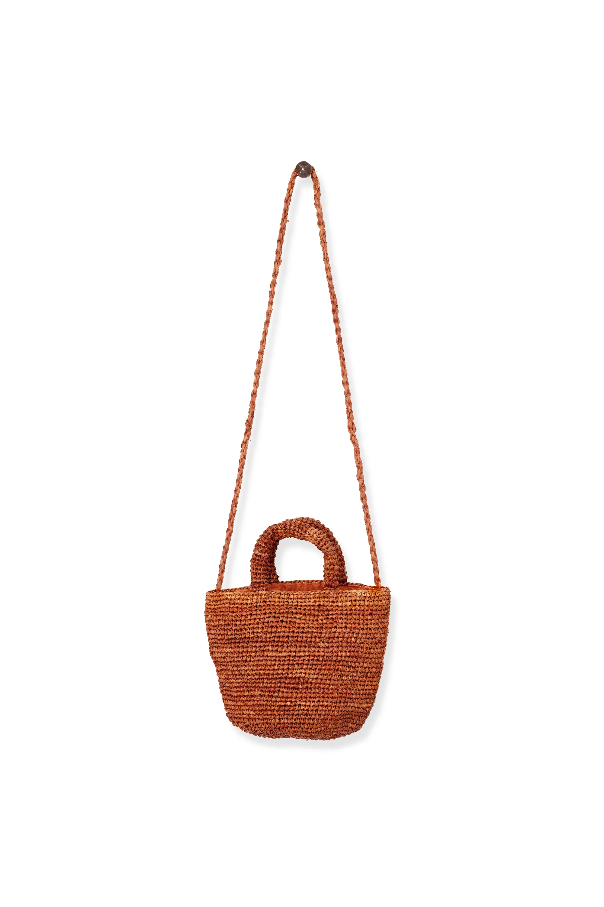 BORSA RAFIA SECCHIELLO CON MANICI E TRACOLLA - Image 4