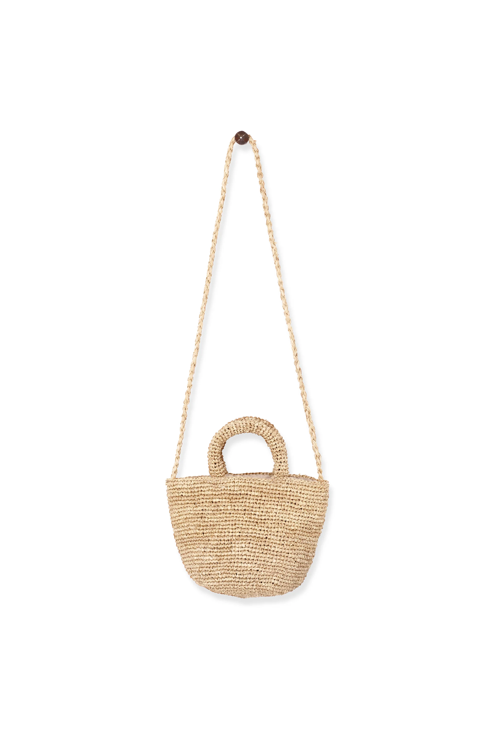 BORSA RAFIA SECCHIELLO CON MANICI E TRACOLLA - Image 5