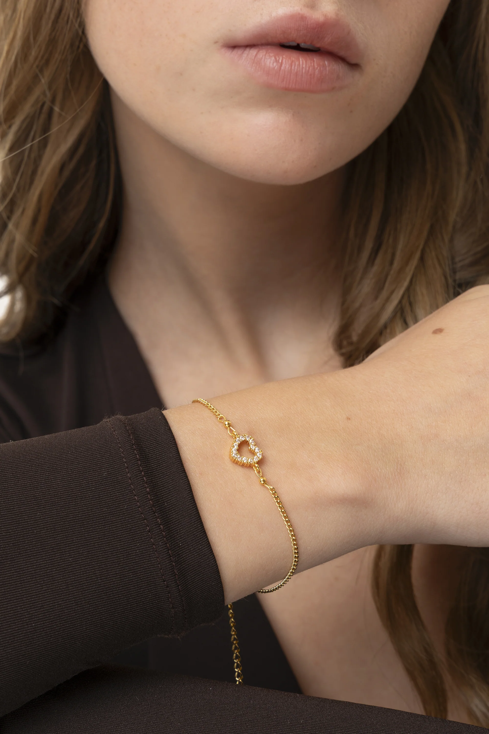 BRACCIALE CATENA CUORE BRILLANTI - Image 2