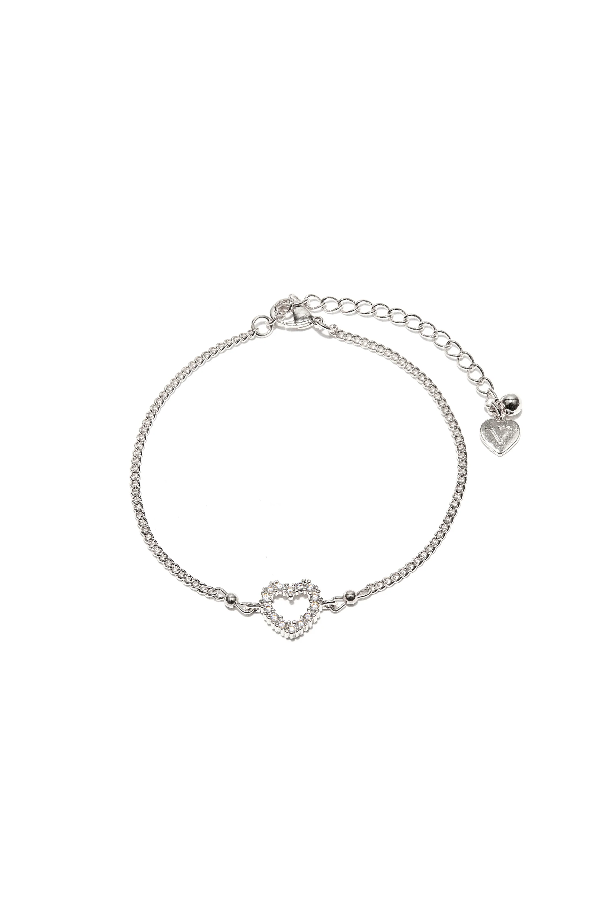 BRACCIALE CATENA CUORE BRILLANTI