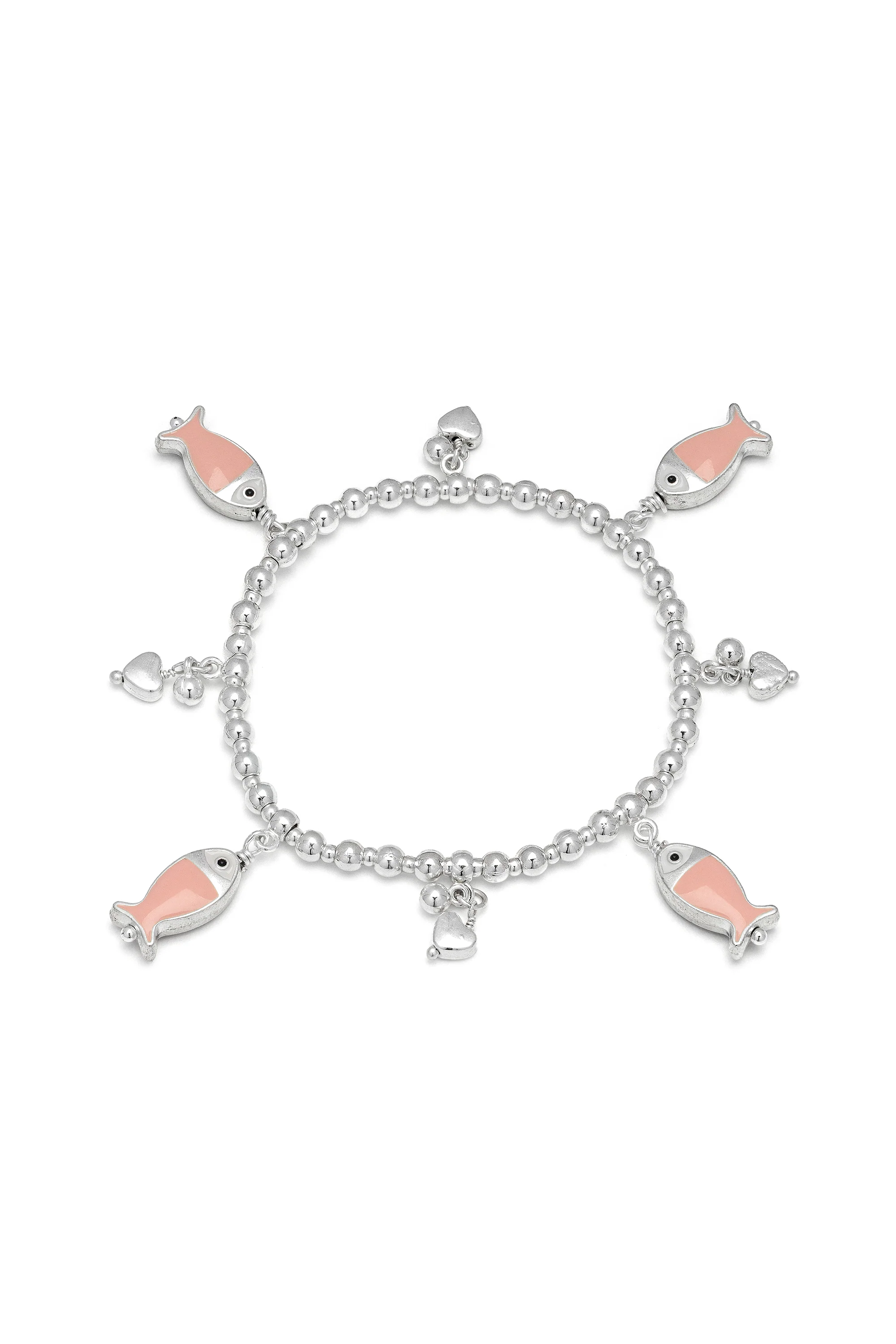 BRACCIALE ELASTICO PENDENTI PESCI ROSA