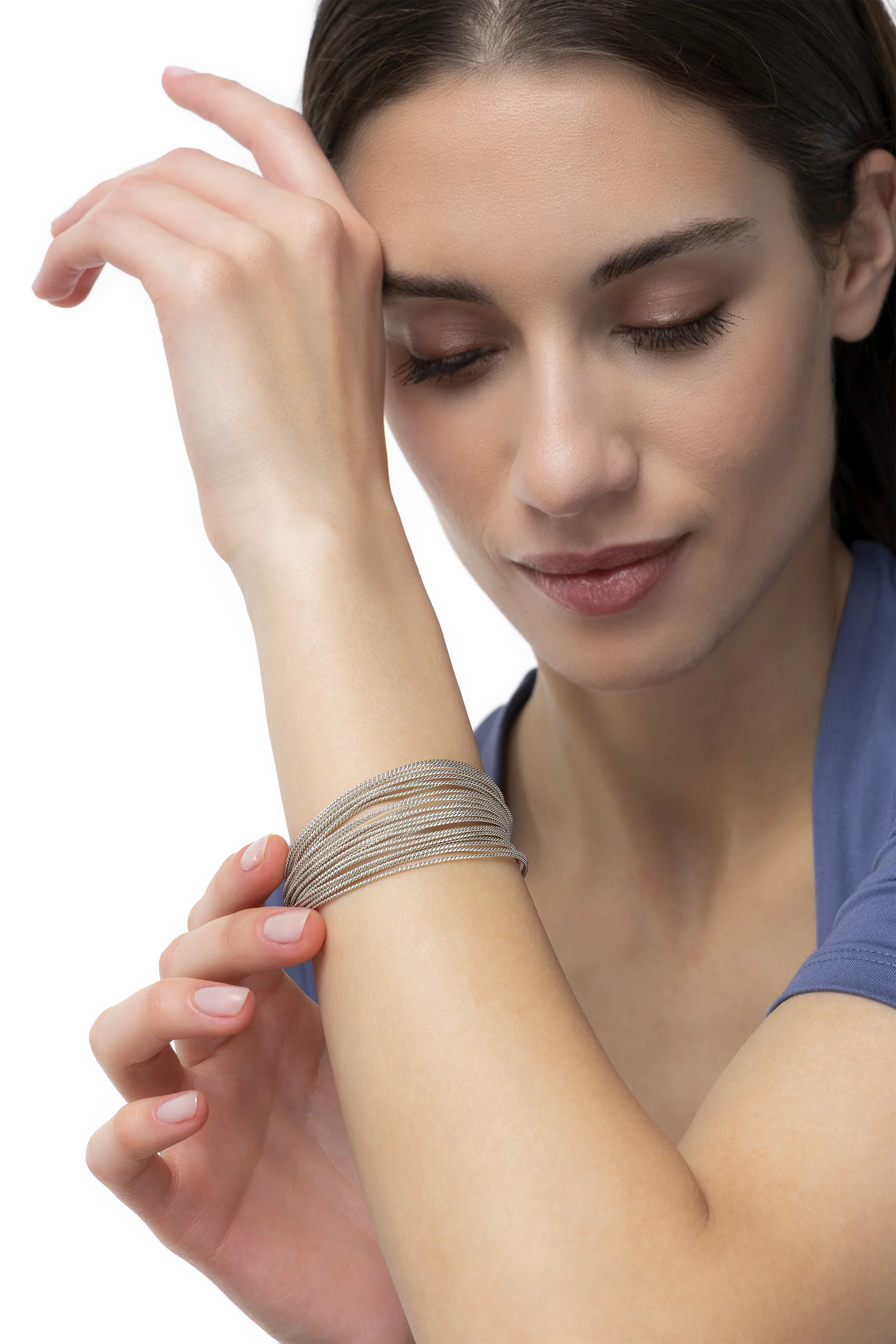 BRACCIALE FASCIA MULTIFILI SILVER - Image 3