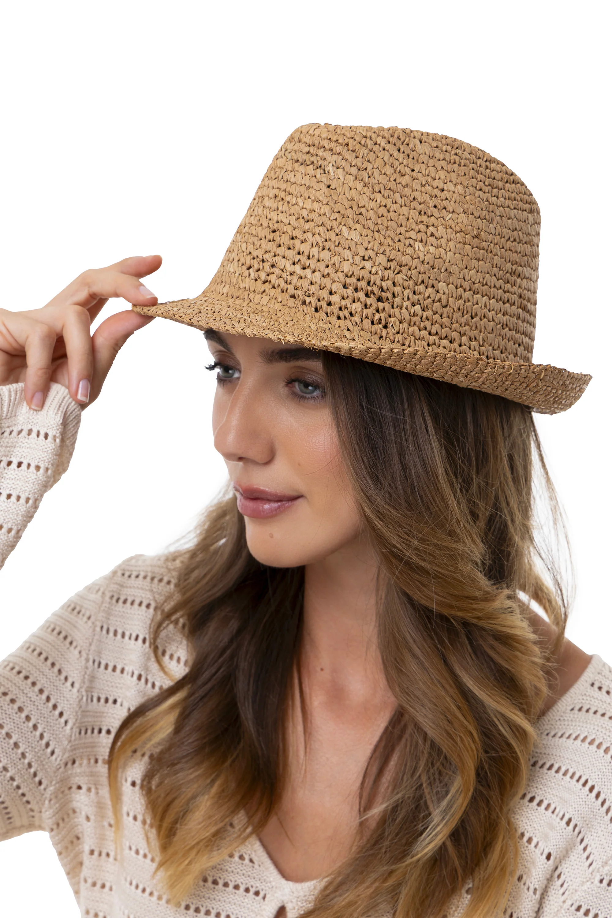 CAPPELLO RAFIA COWBOY CROCHET - Image 2