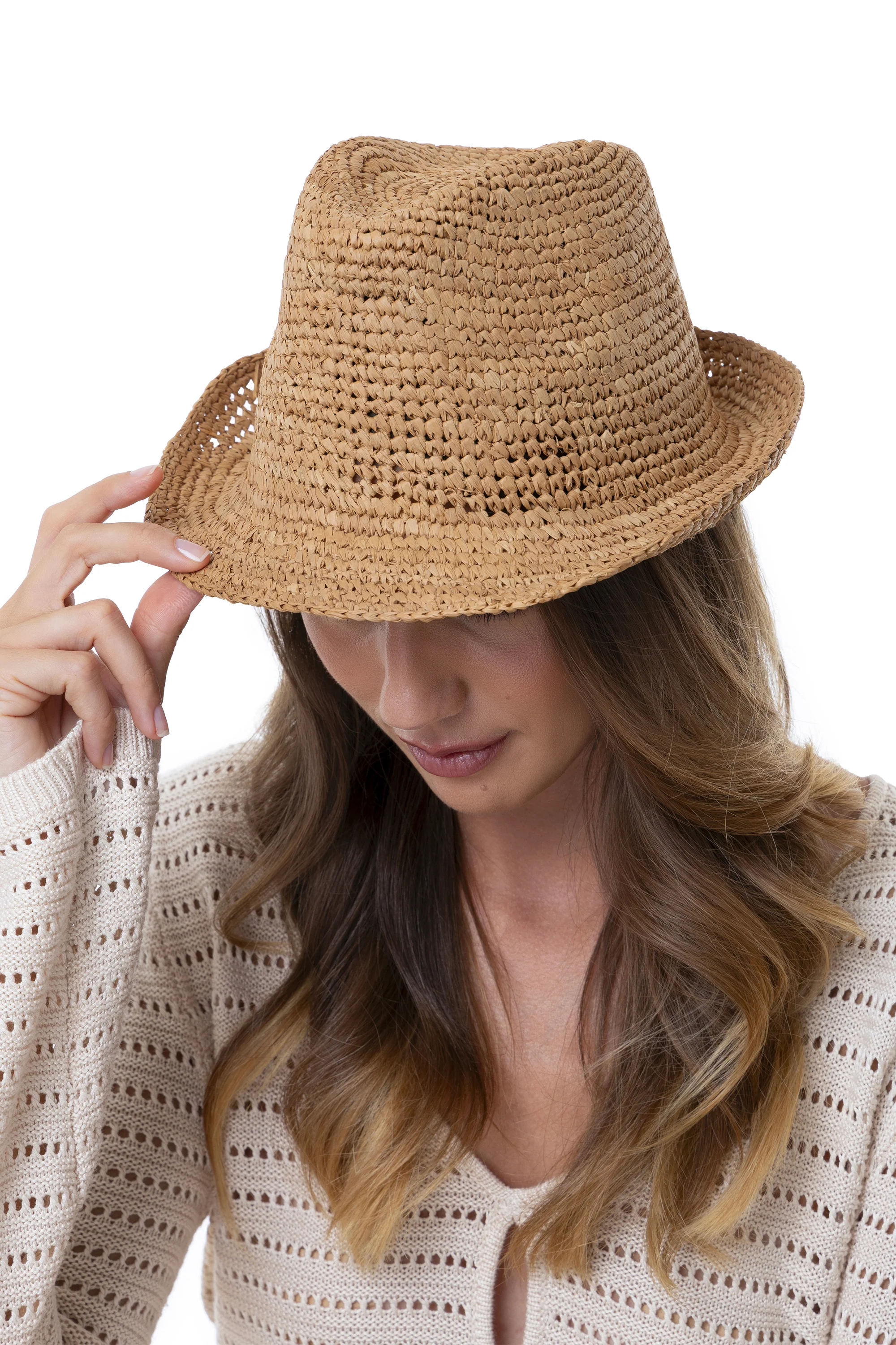 CAPPELLO RAFIA COWBOY CROCHET - Image 3