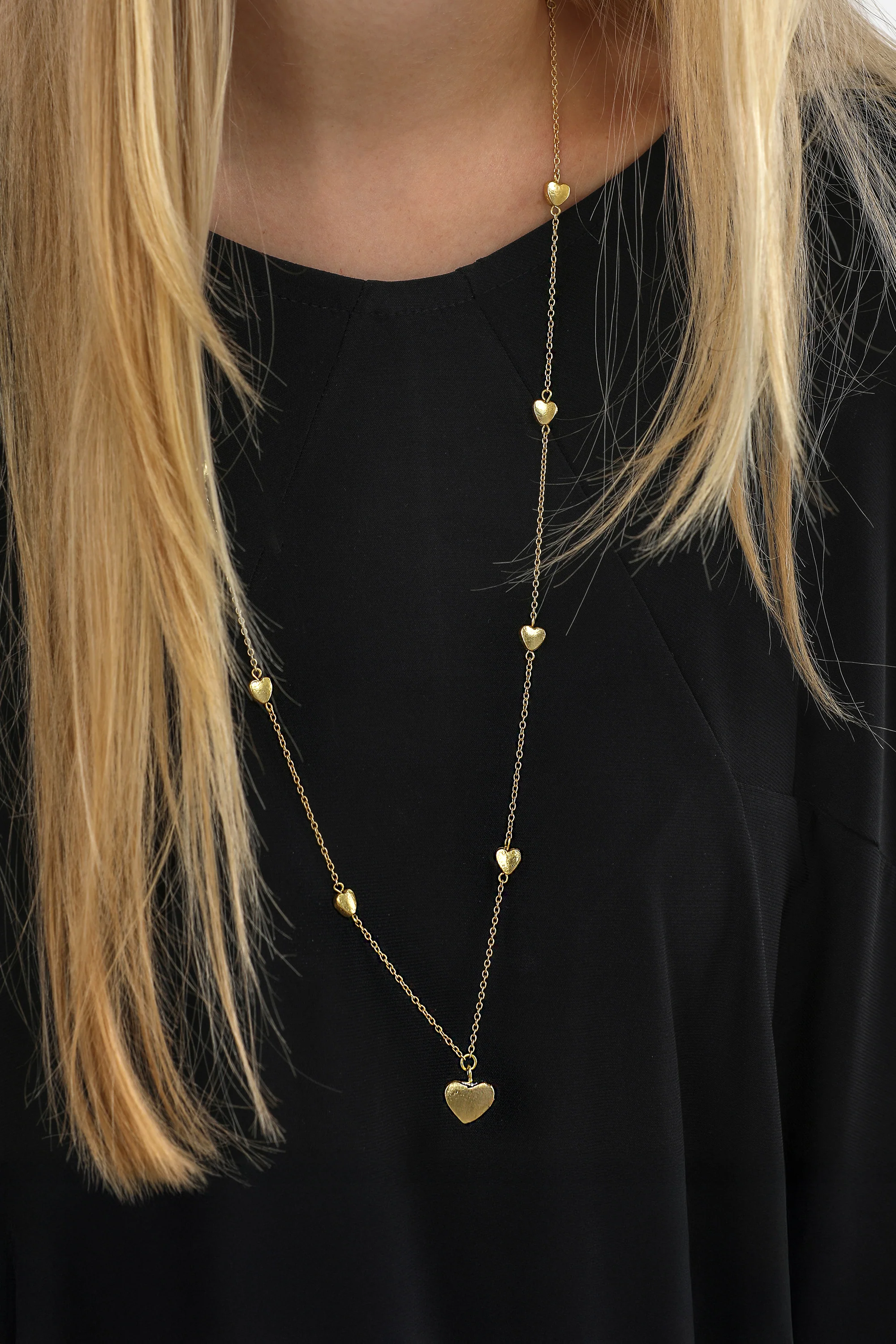 COLLANA CATENA LUNGA CUORI - Image 3