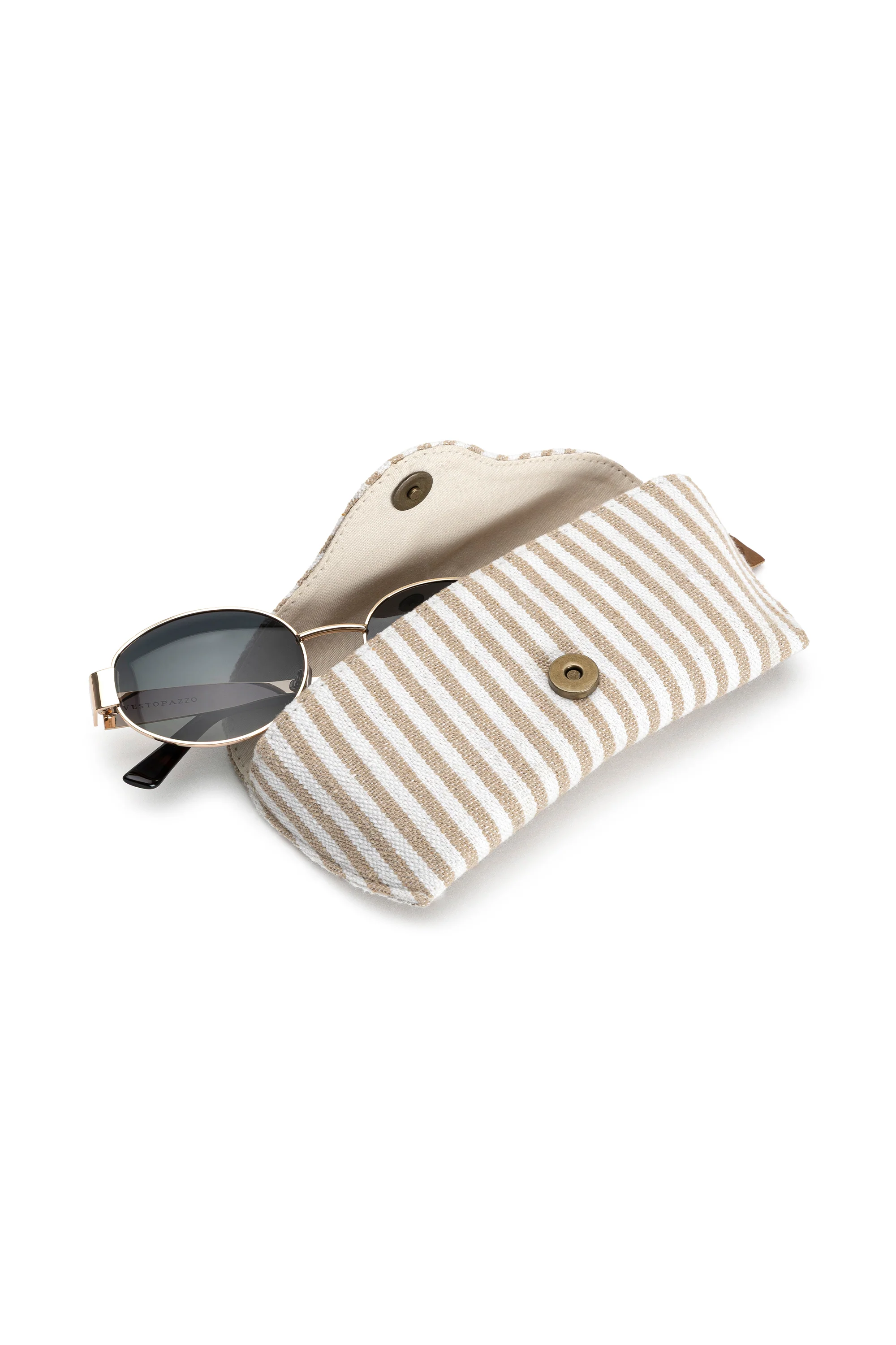 CUSTODIA OCCHIALI RIGHE BEIGE - Image 4