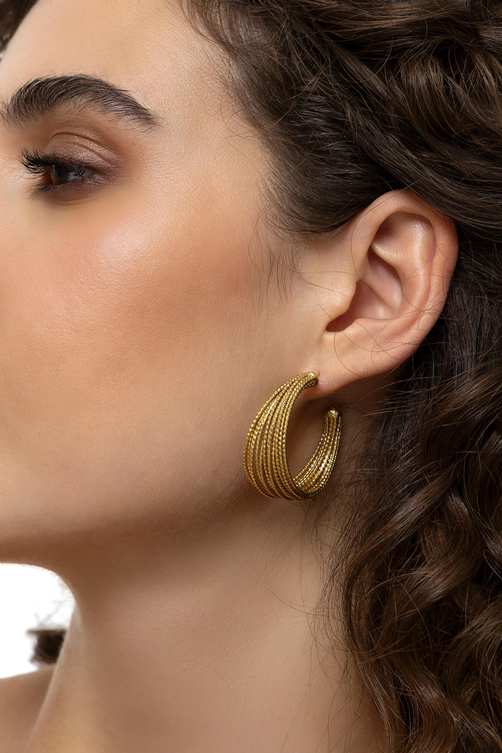 ORECCHINI C HOOP MULTILINEE - Image 2
