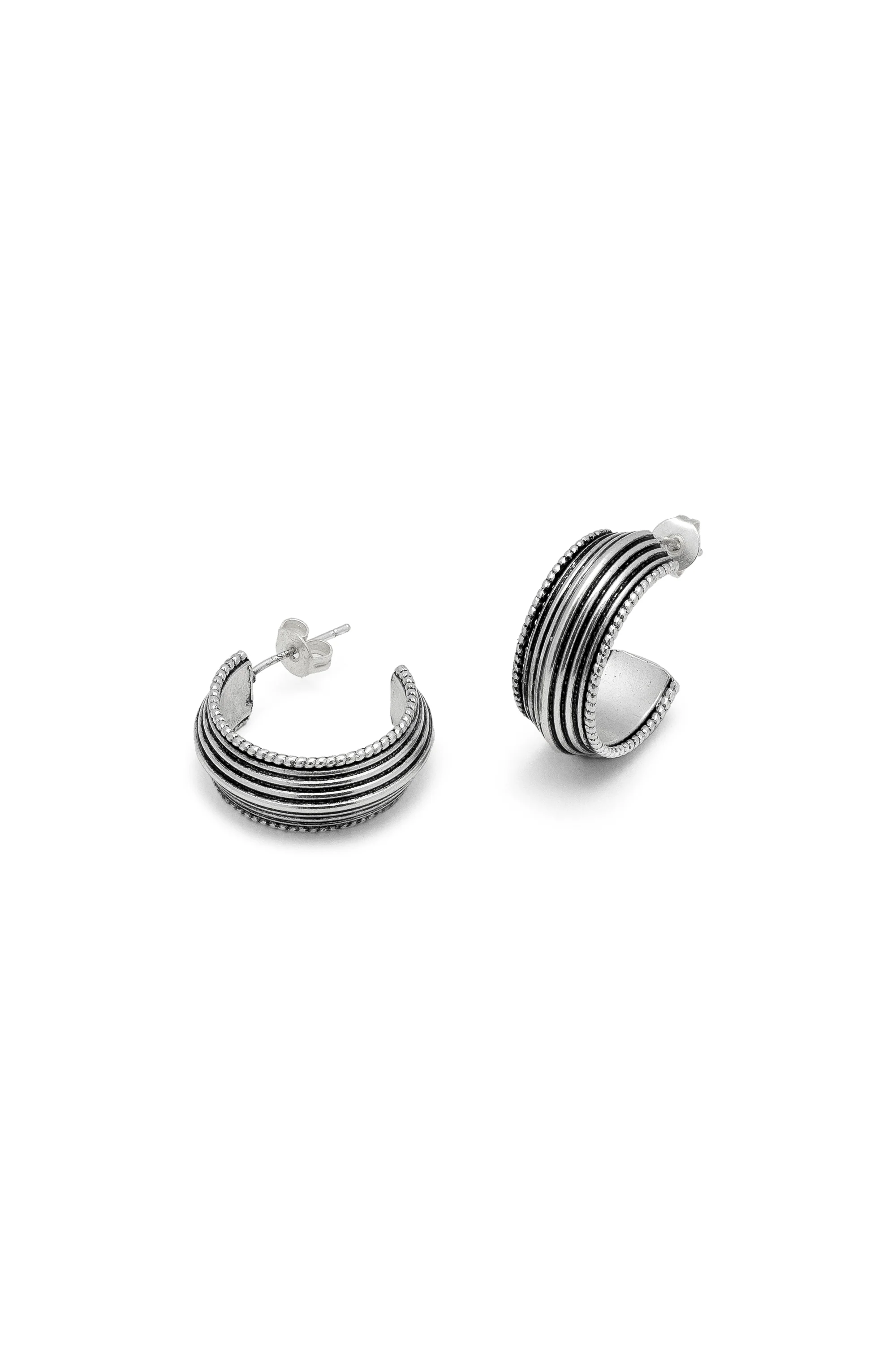 ORECCHINI C HOOP TEXTURE MIX
